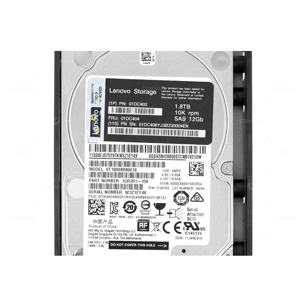 01DC404  LENOVO HDD 1.8TB 10K SAS 12G 2.5" SFF FOR DS2200 DS4200 DS6200
